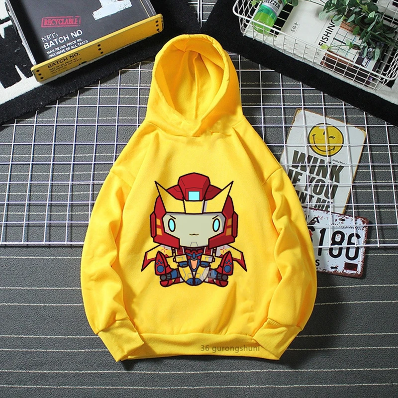 

New Boys Hoodie Animation Transformers: BotBots Cartoon Print Children's Winter Long Sleeve Sweatshirt Cute Baby Hoodie Coat