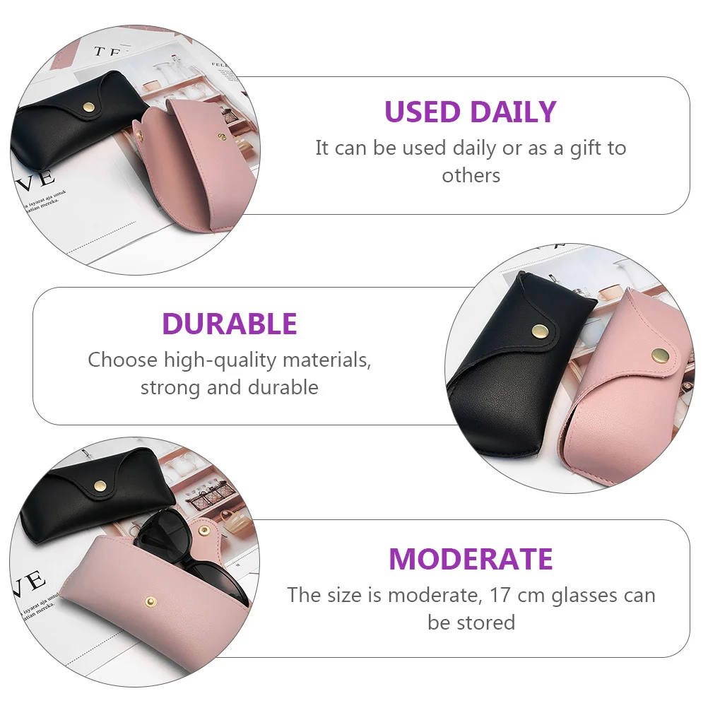 

2pcs Large Capacity Eyeglasses Case Sunglasses Storage Bag Glasses Pouch Pencil Coin Purse Portable Durable