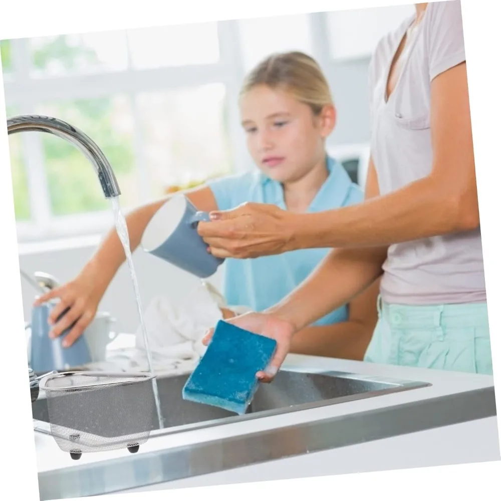 Escurridor de pia triangular, cesta de canto, malha, suporte de armazenamento para cozinha, rack de drenagem para lavar frutas e legumes