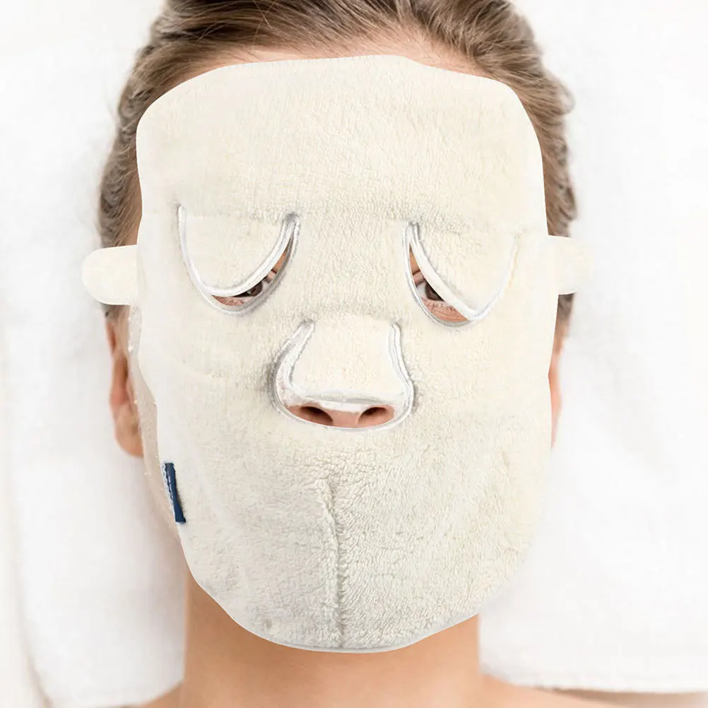 

2Pcs Face Mask Towel Coral Fleece Facial Towel Soft Moisturizing Hot Cold Compress Beauty Care Home Salon Salon Supply