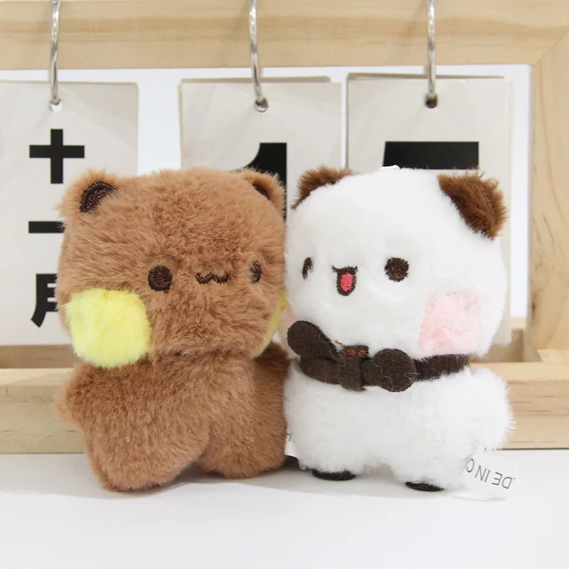 Cartoon Panda Bubu and Yier Keychain Pendant Dolls Cute Panda Bear Doll Keyring Handbag Decor Accessories Couple Gifts image 4