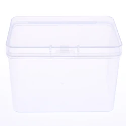 1pc Rectangular Plastic Transparent With Lid Storage Box Collection Container Case Multipurpose Home
