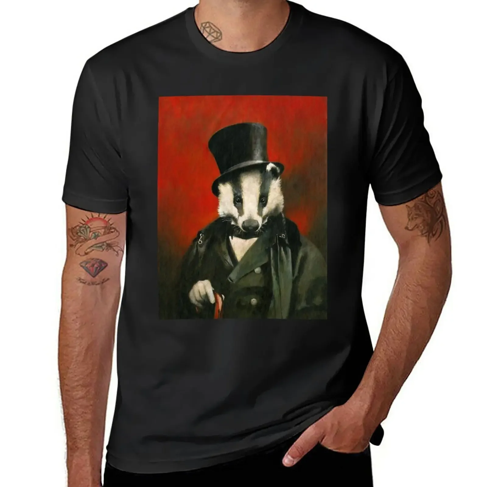 Victorian Mr Badger T-Shirt kawaii clothes plus size tops quick drying t shirts men