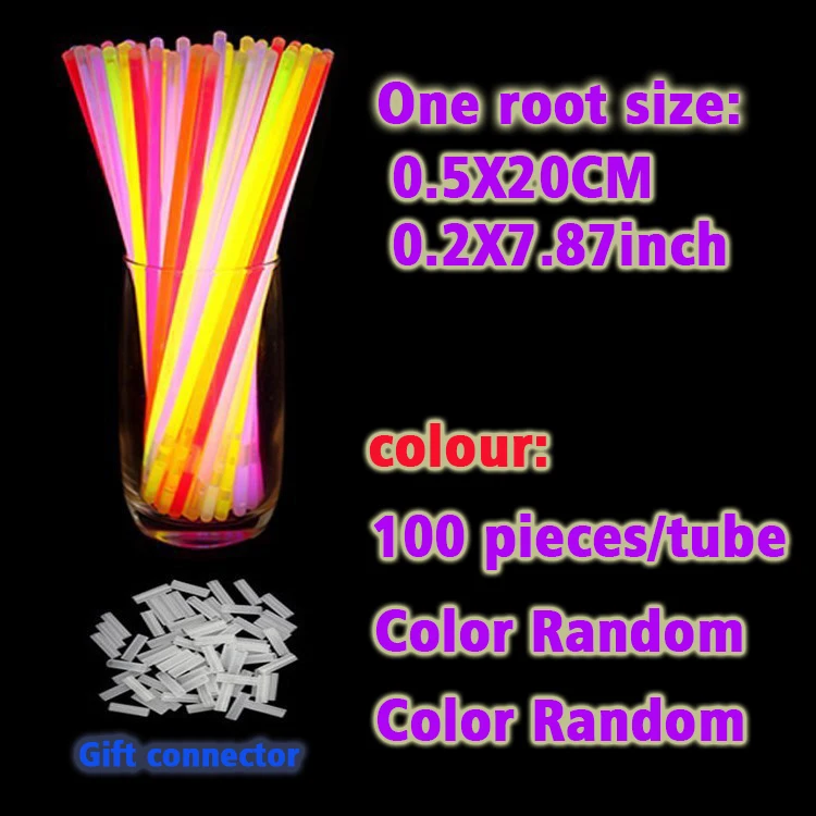 100/200/300pcs Party Glow Props Fluorescent Rod Concert Luminous Bracelet Bar Active Atmosphere Props Continuous Luminescence