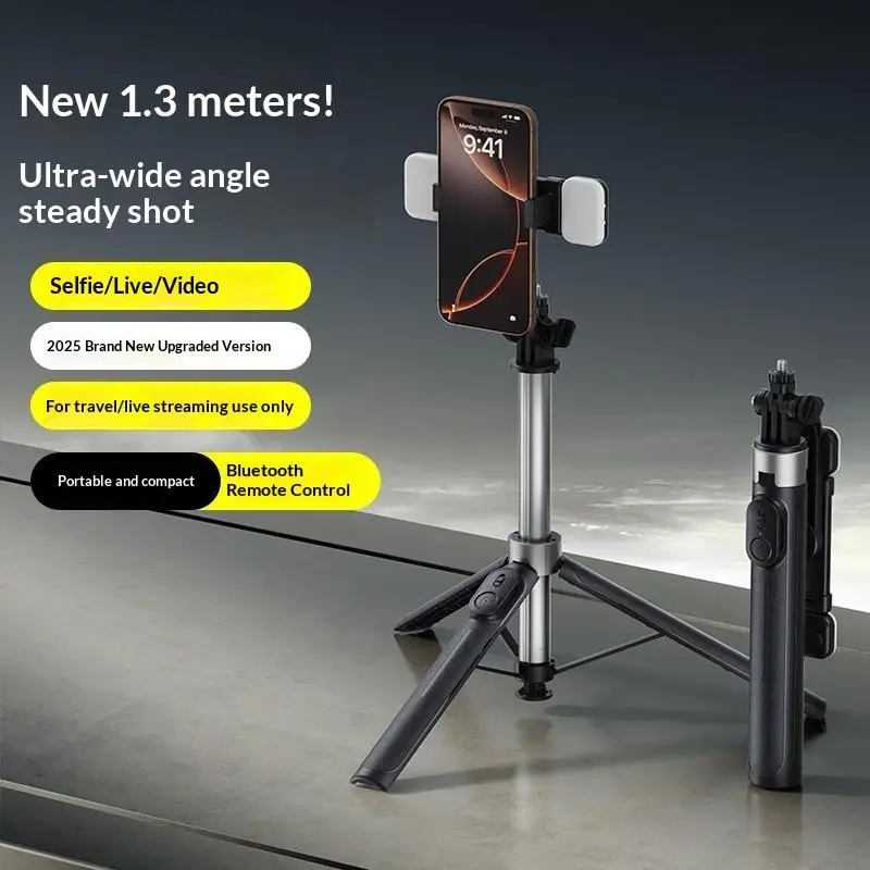 Bluetooth Compatible Selfie Stick Tripod Foldable Retractable Phone Mount with Remote for Daily Use Travel Vlogging