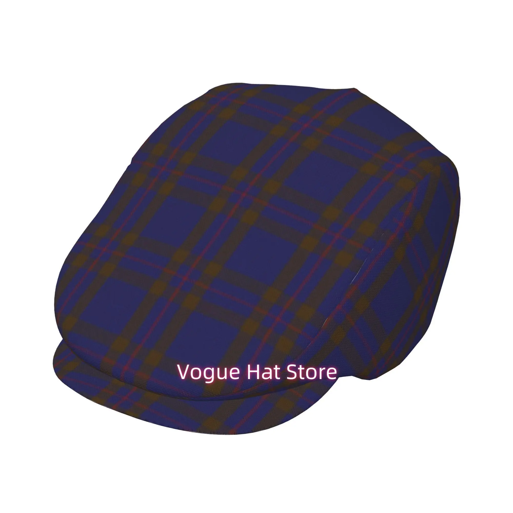 1pc Elliot Clan Tartan All-over printed beret,  newsboy cap, unisex, a must-have fashion accessory for outdoor leisure activitie