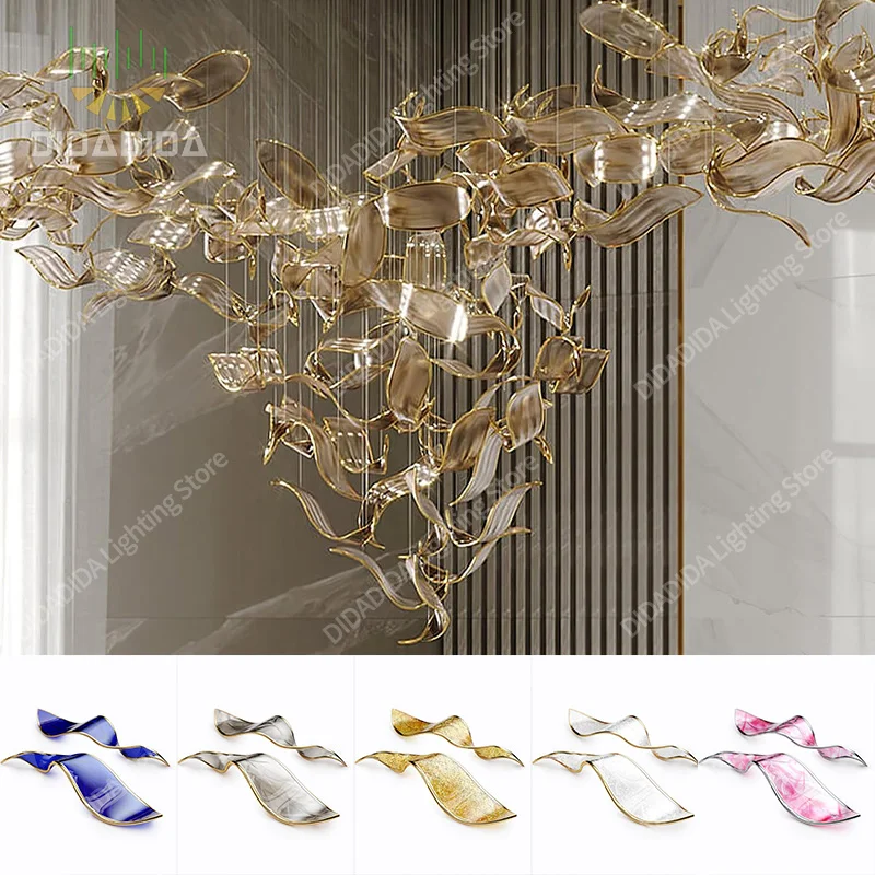 Modern Nordic Gray Custom Lustre Chandelier, Can Light Hardware & Glass Pendant Lamp for Villa Bar, Light for Ceilings