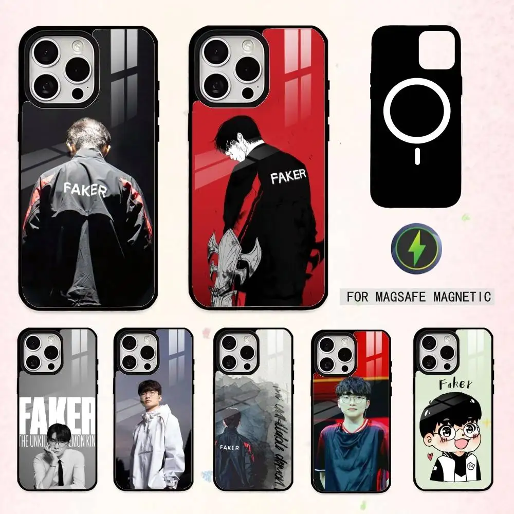 

Cool S-SKT T1 F-Faker Phone Case For iPhone17,16,15,14,13,12,11 Plus,Pro Max Magnetic For Magsafe Wireless Charging