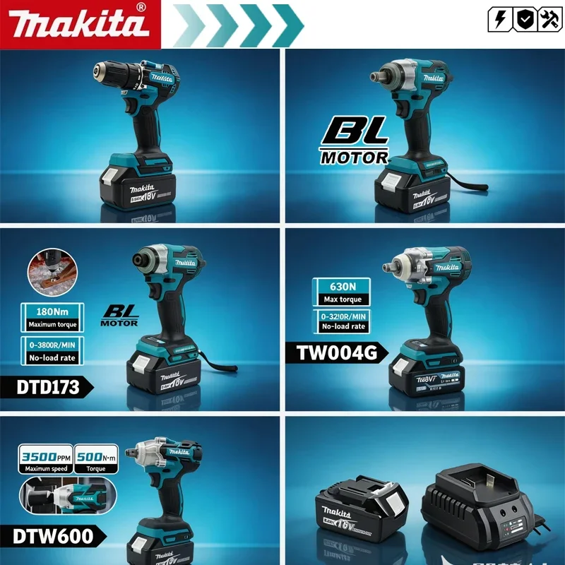 

Makita Impact Driver Rechargeable Screwdriver Various Models of Portable Cordless Power Tool For 18VLi-Ion Battery