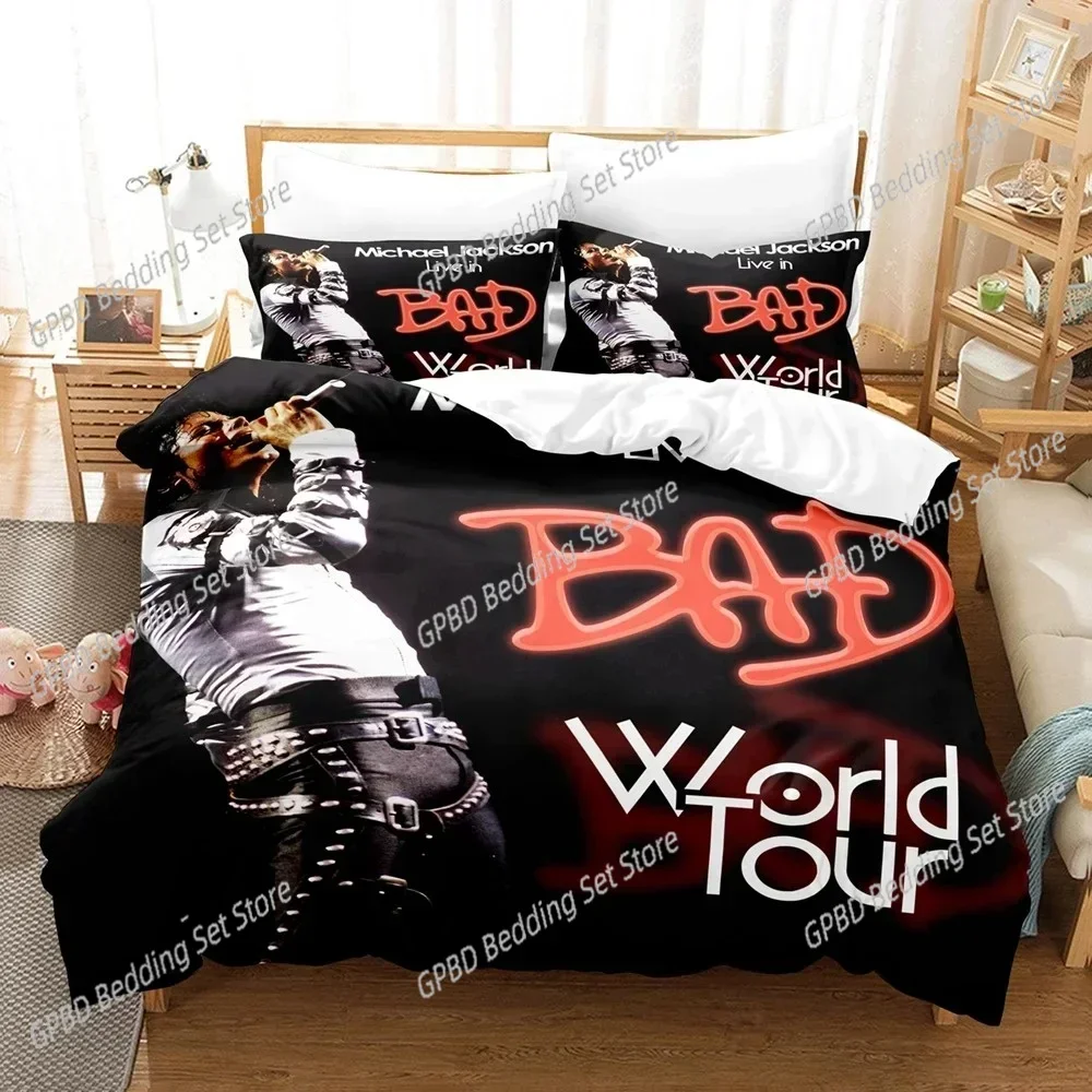 3D Print Michael Jackson 3D Bedding Set Duvet Cover Pillowcases Single Twin Full Queen King Size Home Decor Quilt Boys Gift Quil 3