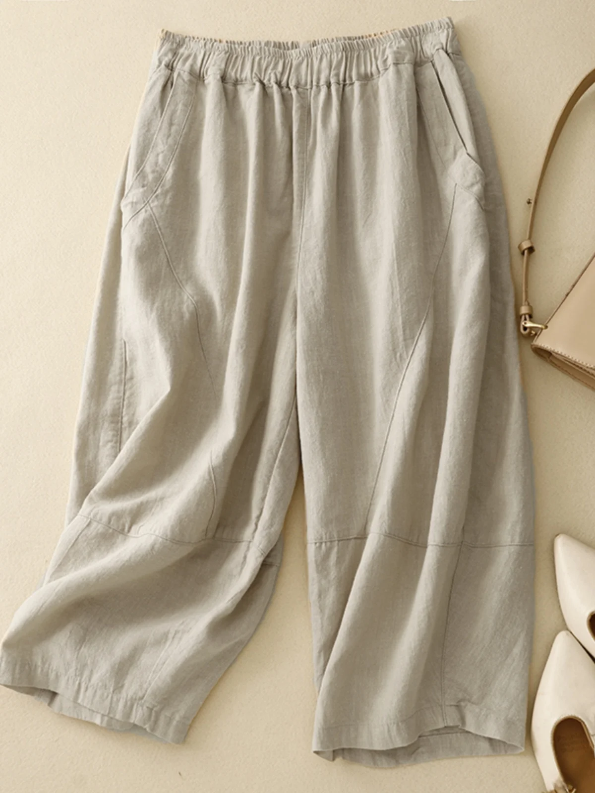 

Женские летние брюки с высокой талией и широкими штанинами из тонкого хлопка и льна, повседневные, прямого кроя, с эффектом стройности, в стиле ретро, для офиса и на каждый день