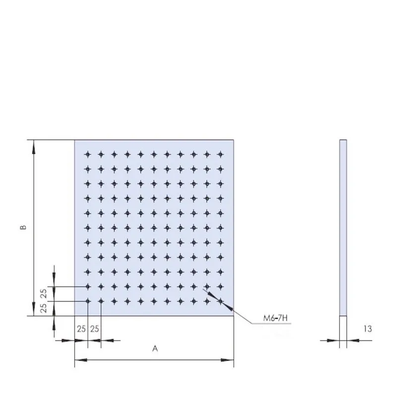 300x300x8MM piastra per esperimenti ottici in acciaio inossidabile tavolo ottico in acciaio per tagliere da banco ad alta conduttività magnetica