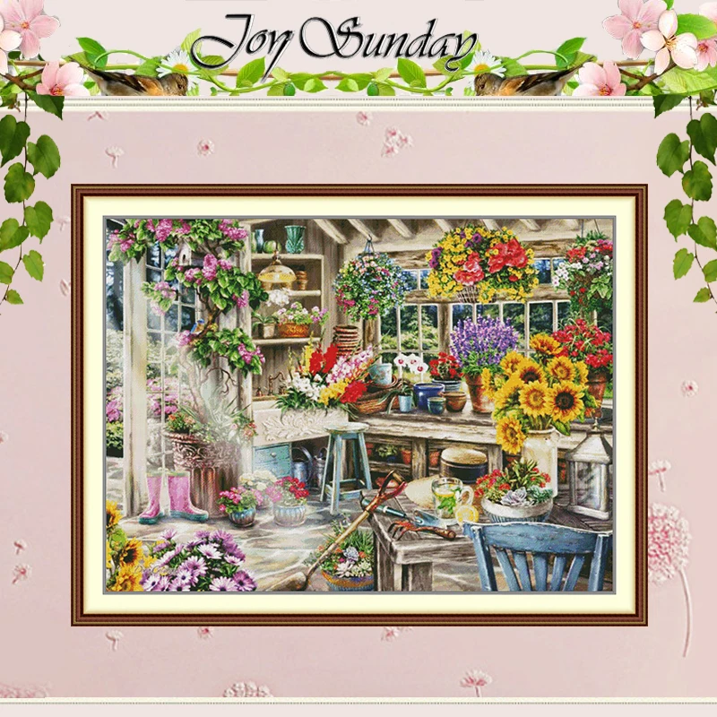 Embroidery Job - مجموعة تطريز بالغرزة المتقاطعة بأنماط البيوت
