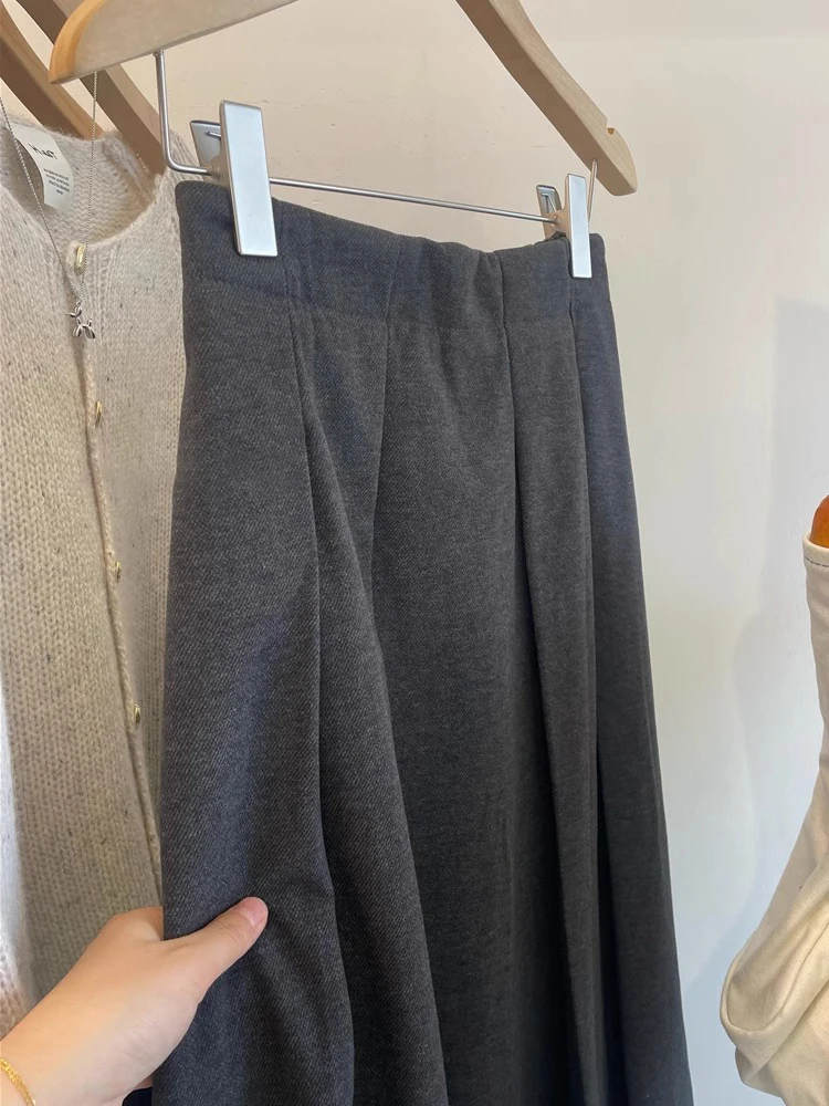 High Waist Loose Woolen Skirt Midi Length Women's Fashion Design Autumn Winter New Style Half Body Skirt Girls Premium Quality