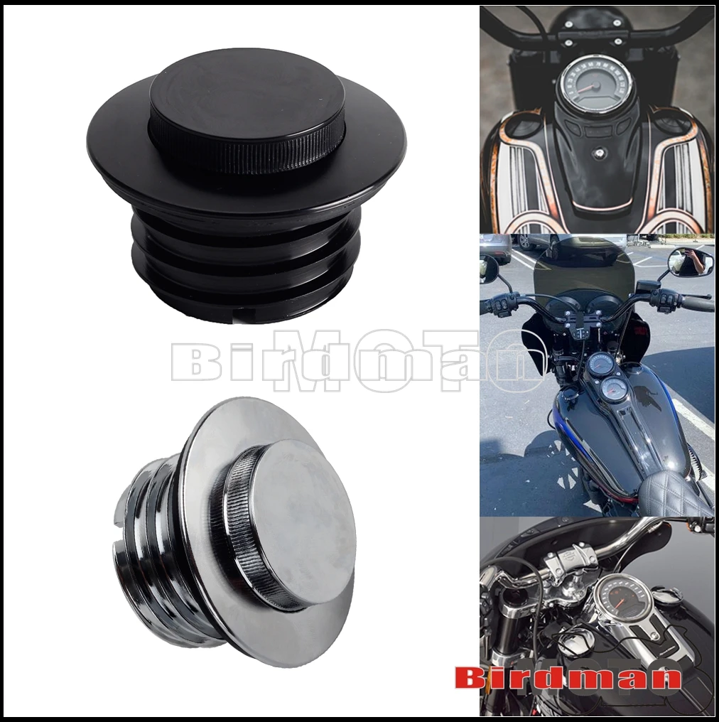 For FLDE FLFB FLFBS FLHC FLHCS FLSB FLSL FXLR FXLRS 18-22 Motorcycle CNC Pop-up FlushMount Fuel Gas Cap &Left Side Tank Caps Kit