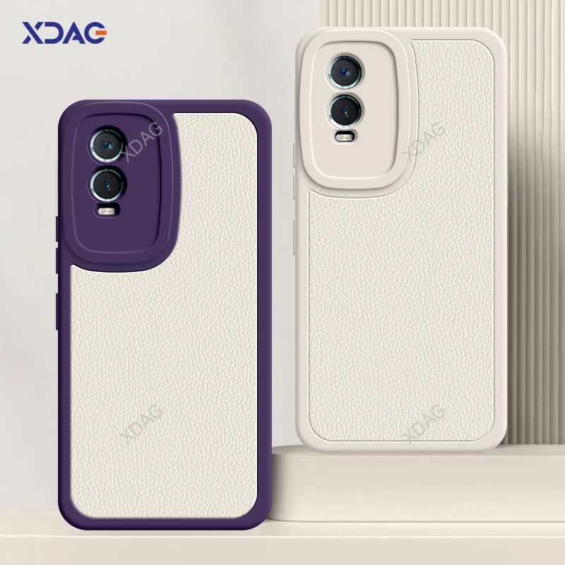 

Original Coque Shockproof Phone Case for VIVO Y76 Y76S V2124 V2156A 5G Soft Classic Lambskin Back Cover Shell High Qualtiy Funda