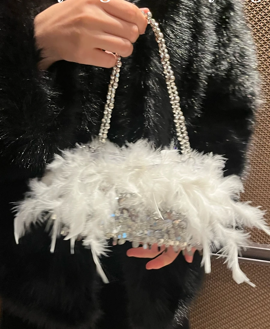 

Sequins, fur bags, clutch vintage crossbody shoulder dinner