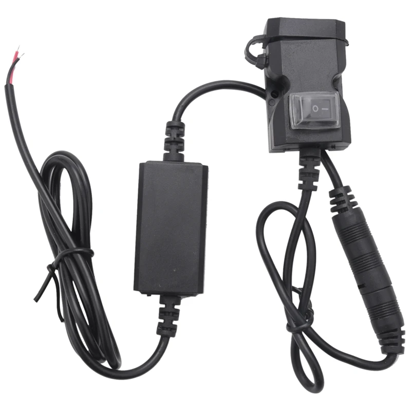 12V Waterproof Motorbike Motorcycle Dual-USB Charger Power Socket Adapter Outlet