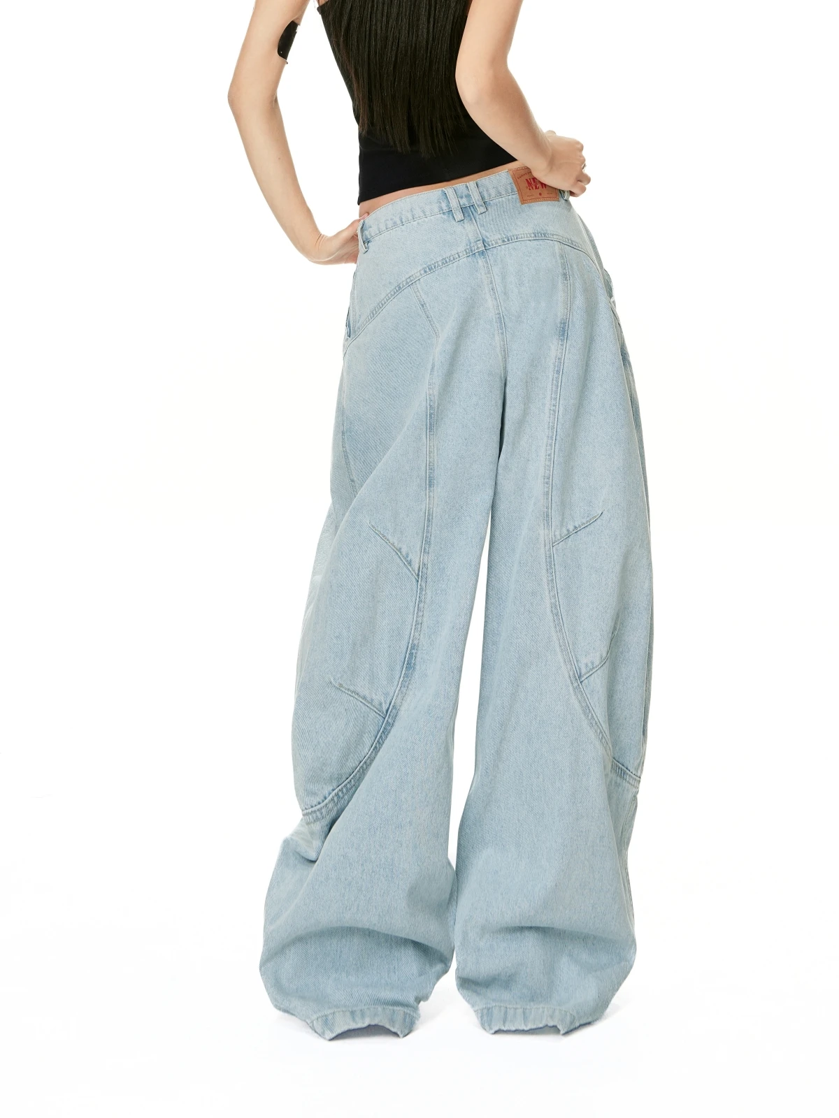 ZHISILAO New Y2k Baggy Jeans Women Chic Vintage Loose Pocket Wide Leg Denim Pants Streetwear Spring 2025