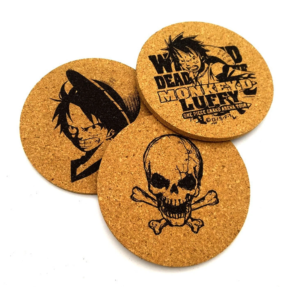 10Pcs Laser Engraving Natural Cork Coasters 10CM Round Wooden Coaster Reusable Cup Pad for Coffee Teacup Mat Cork Coasters