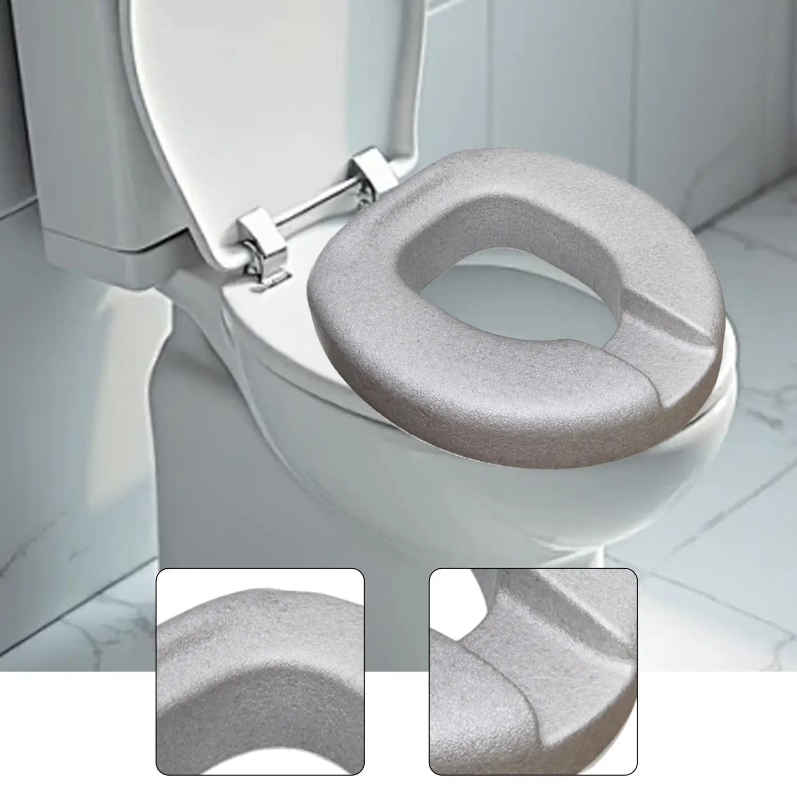 Elevated Toilet Seat Riser Thicken Washable Pad Support for Seniors Universal Fit Accessory for Home Bathroom