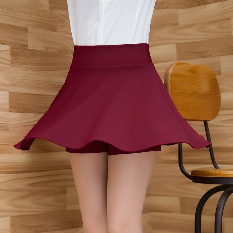 Kadın artı boyutu temel yönlü sıkı alevlendi rahat Mini patenci etek Kawaii Harajuku kore tarzı tenis etekler