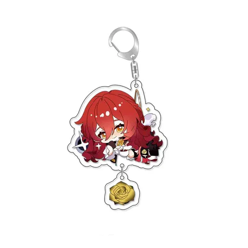 Stelle Caelus Honkai Star Rail Himeko Cute Cartoon Keychain Kawaii Keyring Baji Bag Parts & Trendy Gift