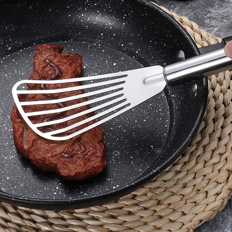 1 قطعة الفولاذ المقاوم للصدأ الأسماك ملعقة شفرة معدنية موالف الأسماك أواني للمطبخ أداة الطبخ