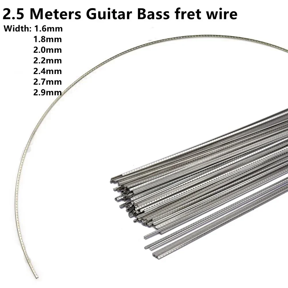 8FT Bass Guitar Fingerboard Fret Wire Copper Nickel Silver Gauge 1.6MM-2.9MM Guitar Fret Wire Musical Instrument Accessories