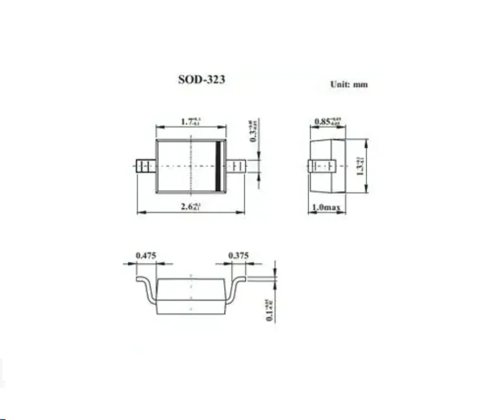 100 piezas PESD3V3L1BA PESD5V0L1BA PESD12VL1BA PESD15VL1BA PESD24VL1BA paquete SOD-323 ESD Chip de protección de diodo antiestático