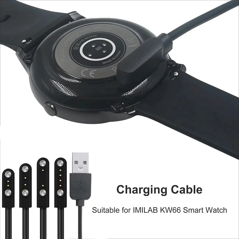Cabo de Carregamento USB Magnético Universal para Smartwatch Adulto/Infantil - Kit Magnético Forte de 2/4 Pinos