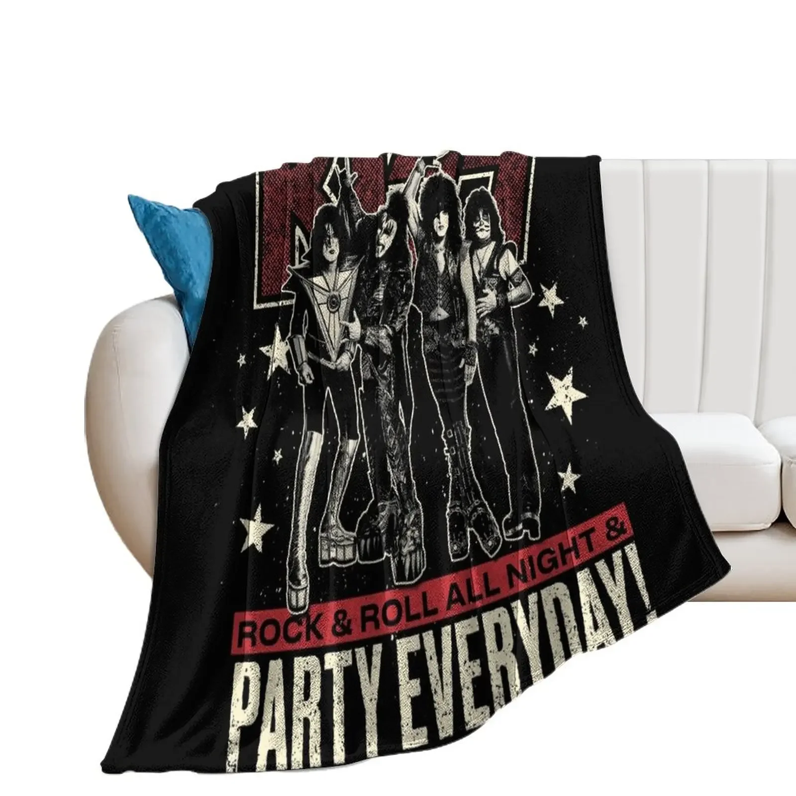 

KISS - ROCK AND ROLL ALL NIGHT & PARTY EVERYDAY ! Throw Blanket cosplay anime Hair Blankets