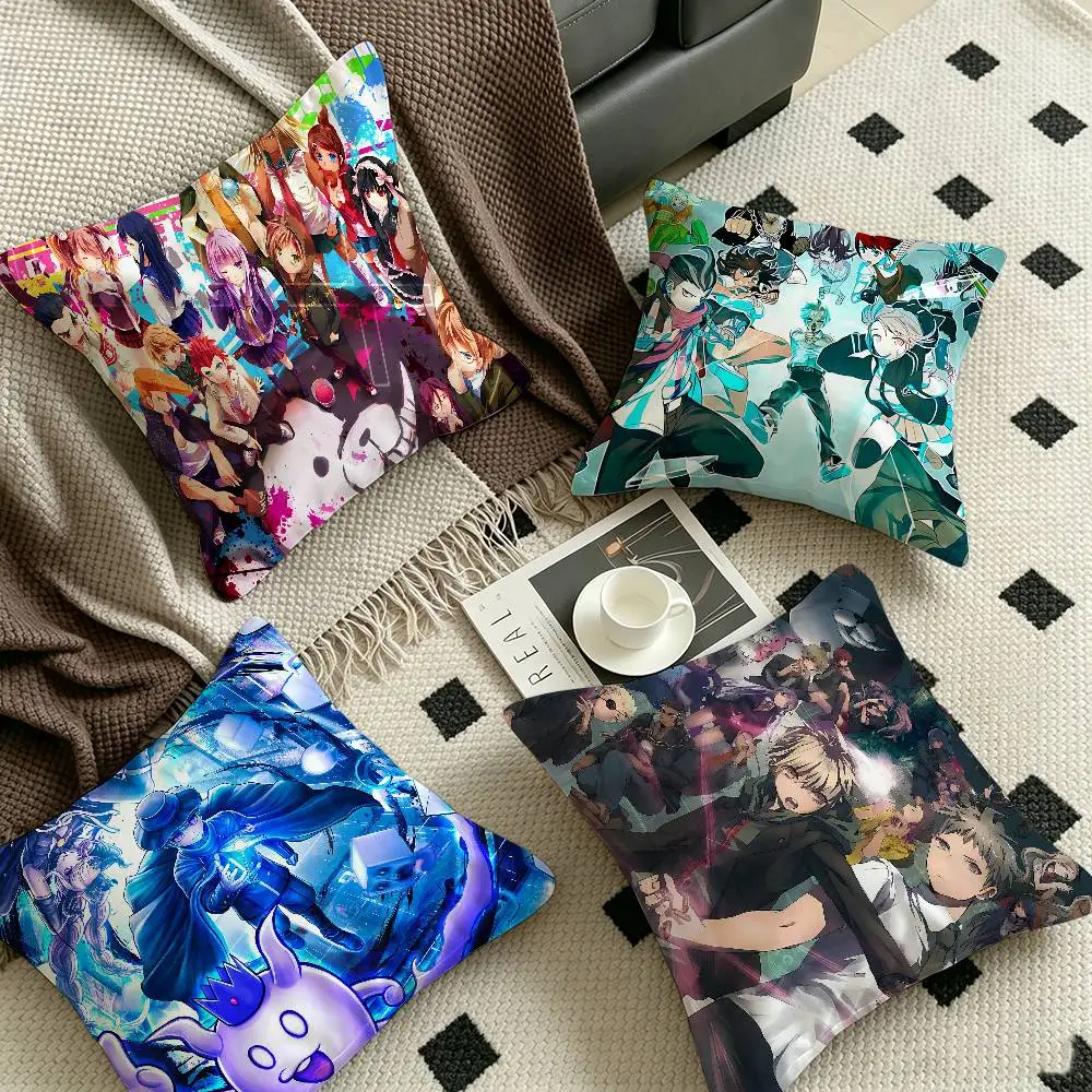 Classic Anime Danganronpa Movie Cushion Cover Pillowcase Upholstery Sofa Throw Pillow Home Decor Pillowcas