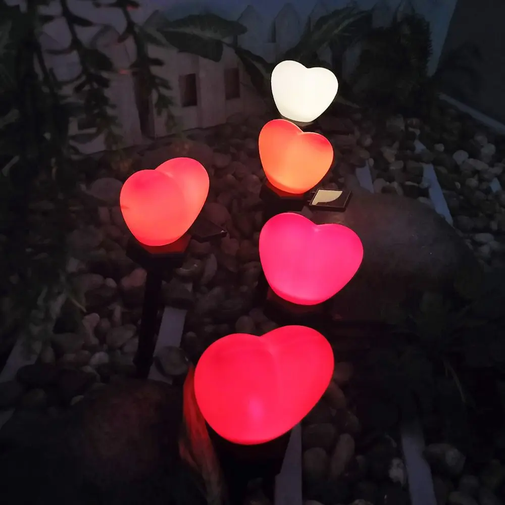 

Energy Conservation Heart-shaped Solar Lights LED Waterproof Landscape Plug-in Lamp Love ABS Atmosphere Lights Outdoor