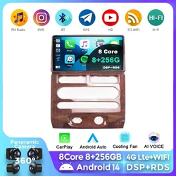 Android 14 For FORD EXPEDITION 2007 - 2014 WOODEN Car Radio Multimedia Video Player Navigation GPS 360 Camera Auto Carplay 4G BT