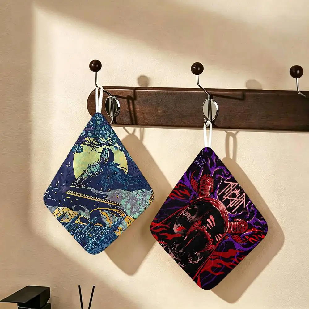 Sleep Band T-Tokens Thickened Polyester Cotton Hanging Towel, High Absorbent Hand Wiping Towel For Indoor Use