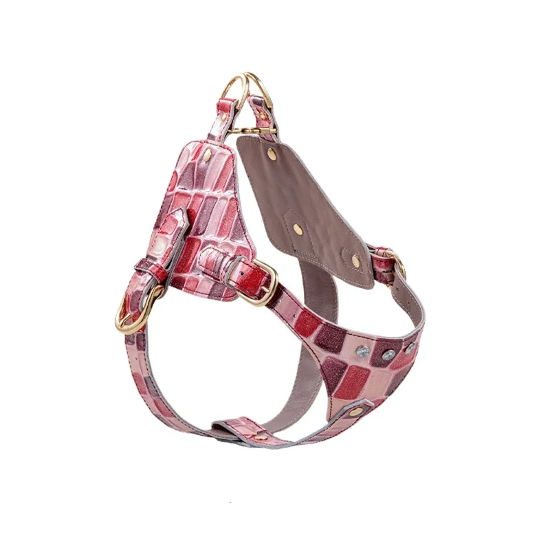 Horse leather pet chest back high luxury fashion comfortable not throat