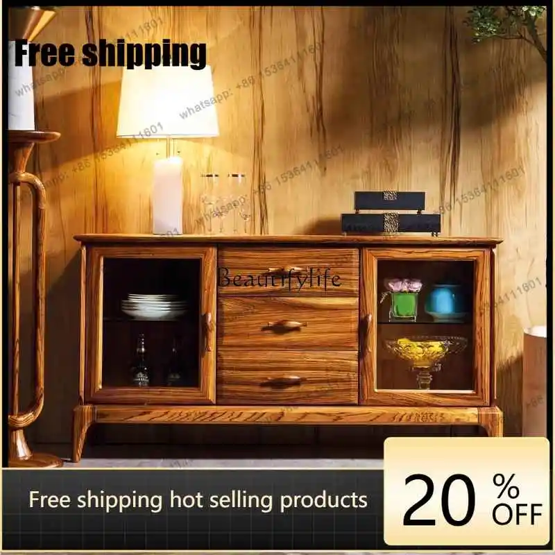 Factory Direct  Small Large Ebony Side Cabinet Log Locker Home User Gold Tea Cabinet