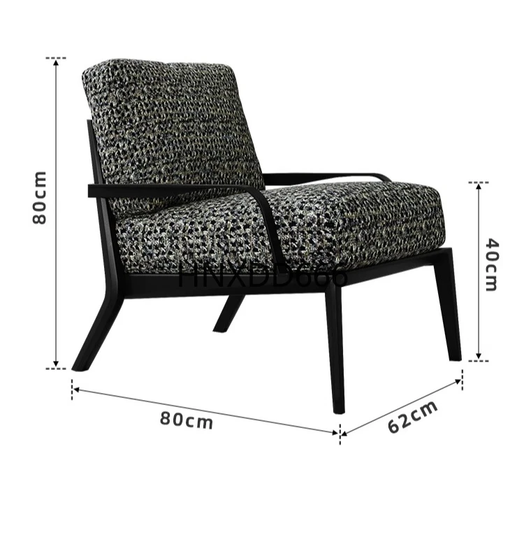 

Italian minimalist single sofa chair living room coarse linen fabric armrest leisure chair