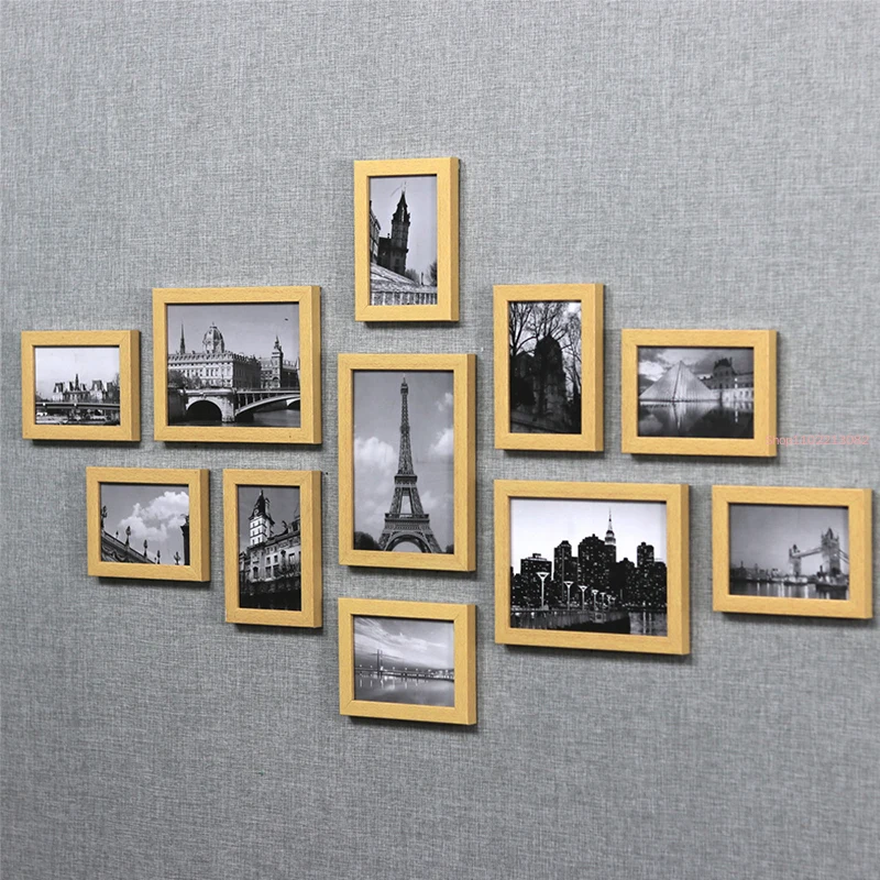 11Pcs Picture Frames Wall Photo Frame Architecture Picture Frame Set Modern Decor Living Room Home Decoration marcos de fotos