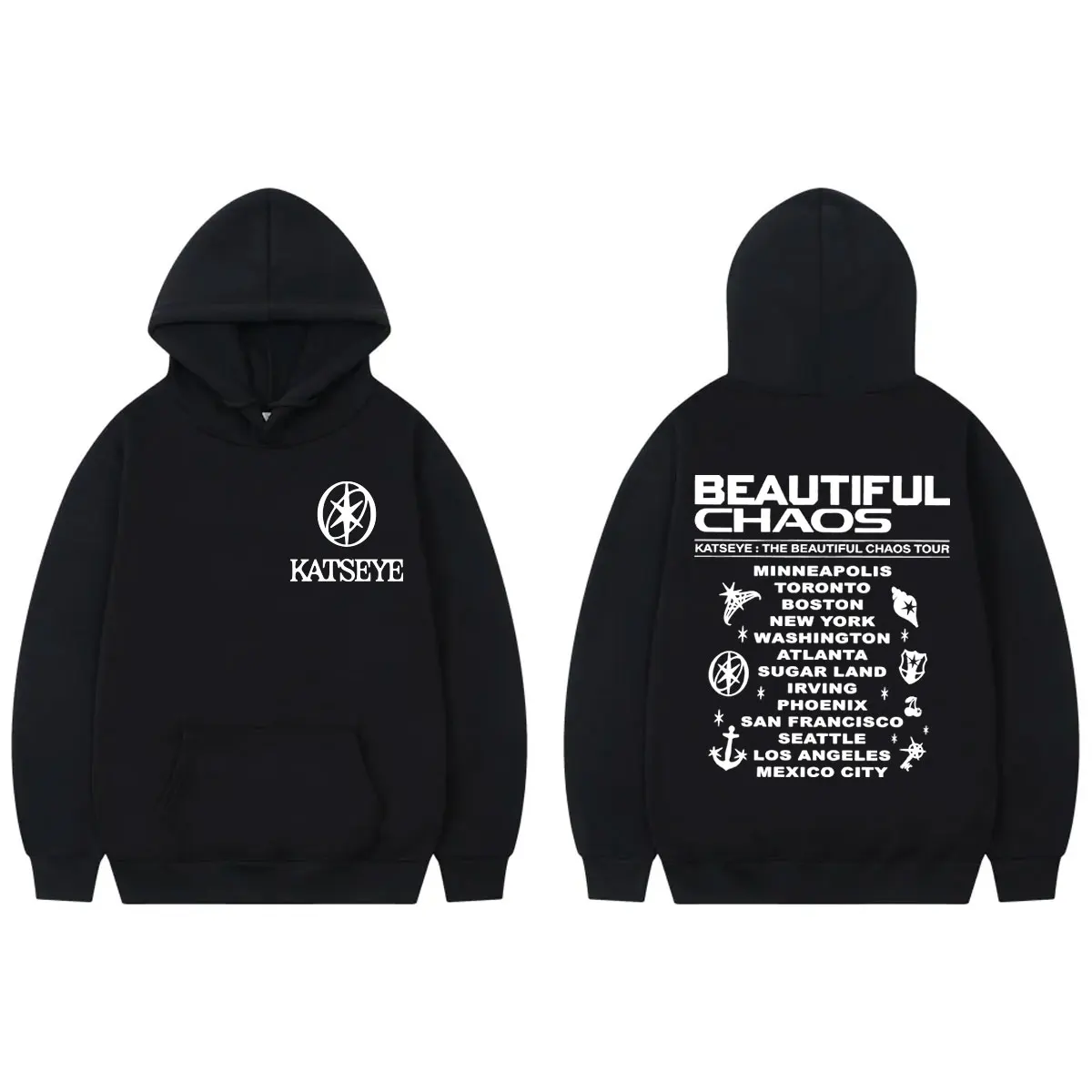 

Kpop Katseye The Beautiful Chaos Tour 2025 Print Hoodies High Street Fashion Trend Sweatshirts Men Women Casual Loose Pullovers