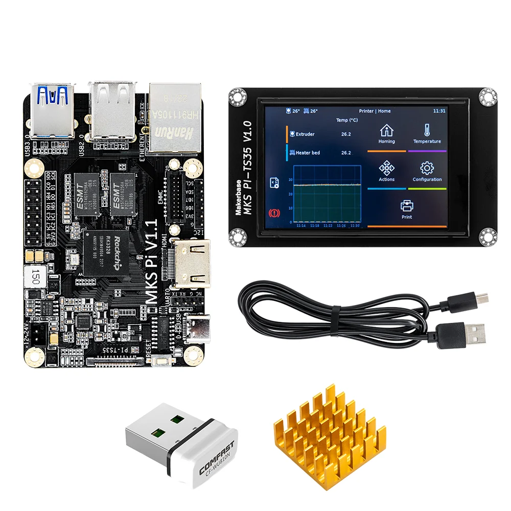 MKS PI Board Klipper Control Card MKS IPS50 5 Inch Capacitive Screen Makerbase Klipper TS35 Screen Display for Voron 3D Pinter