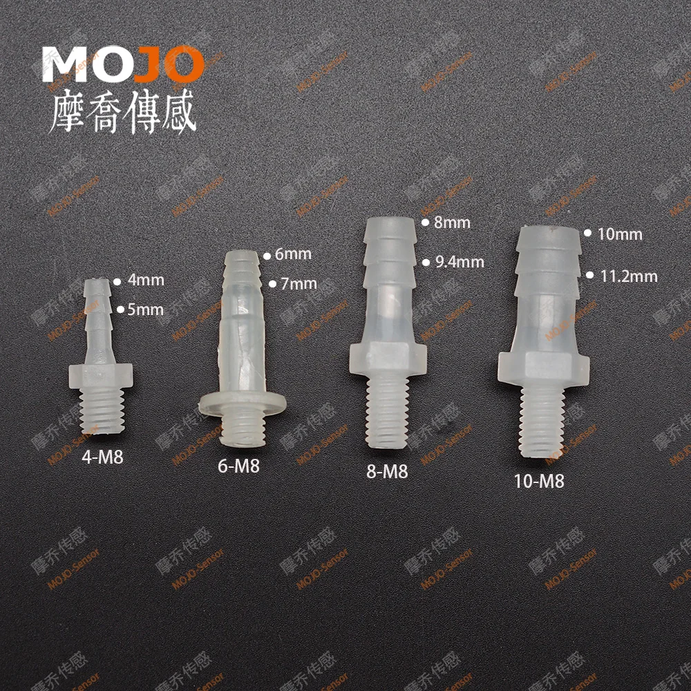 Straight Type M8 Thread  PP Material Pipe Fittings Nipple Connector