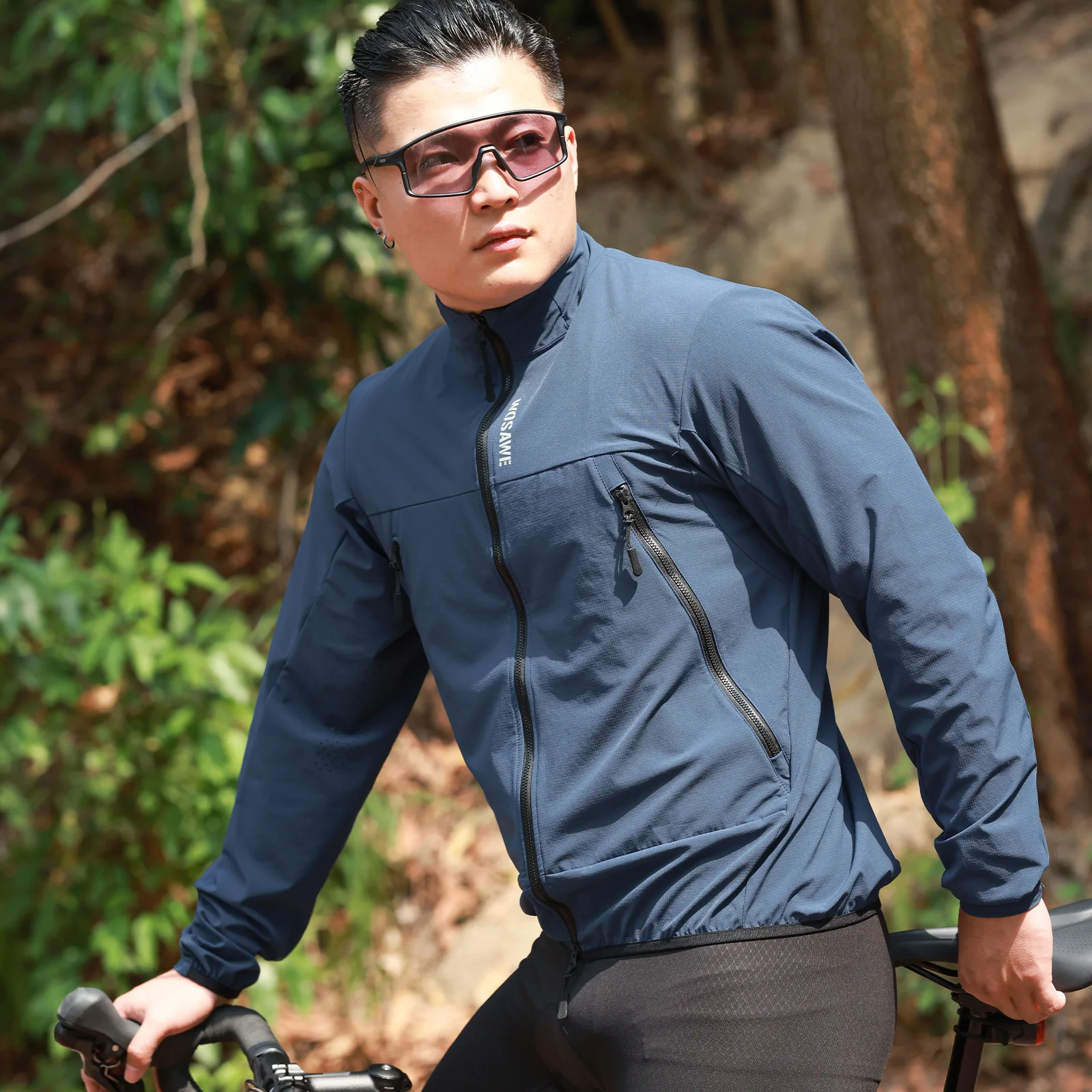 WOSAWE Spring/Summer Road Bike Cycling Jacket Windproof and Water-Resistant Long Sleeve Cycling Apparel for Men and Women