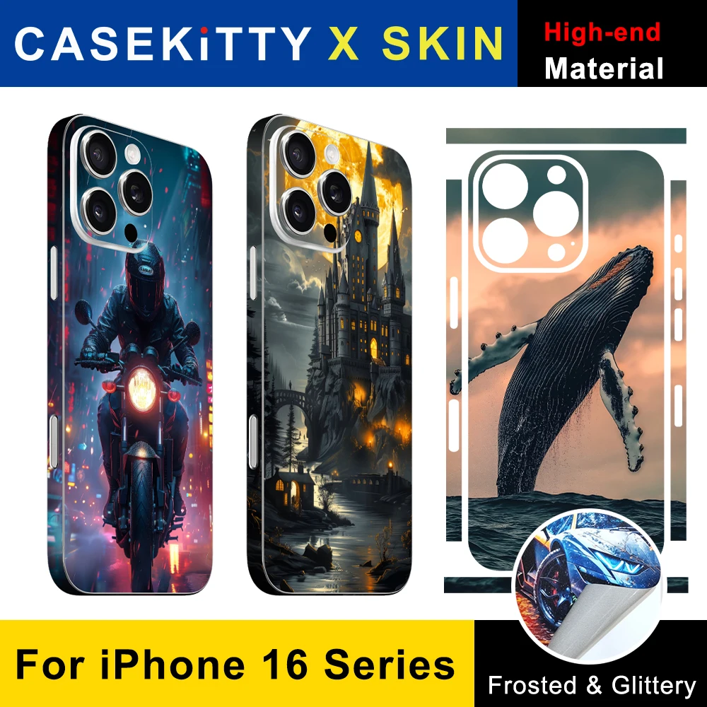 

CASEKiTTY Skin Sticker For iPhone 16 Pro Max Back Film 16 Pro Protective Decal Wrap 16 Plus Personalized Back Screen Protector