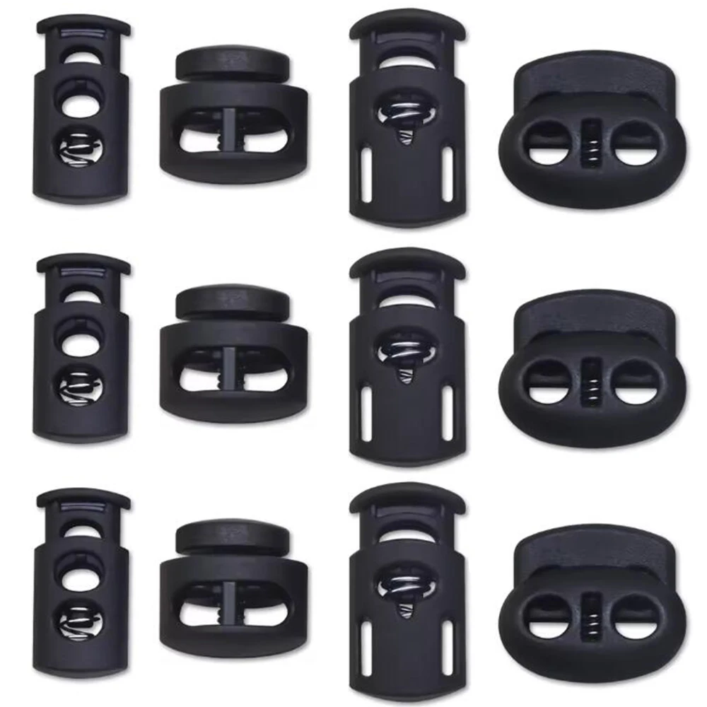10pcs Professional Cord Lock DIY Plastic Spring Toggle Stopper Lanyard String Cord Clip for Drawstrings Use in Shoelace Clothing
