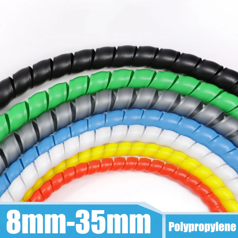 Cable Tidy Tube 8mm - 35mm Spiral Tube Cable Protector Sleeve Polypropylene