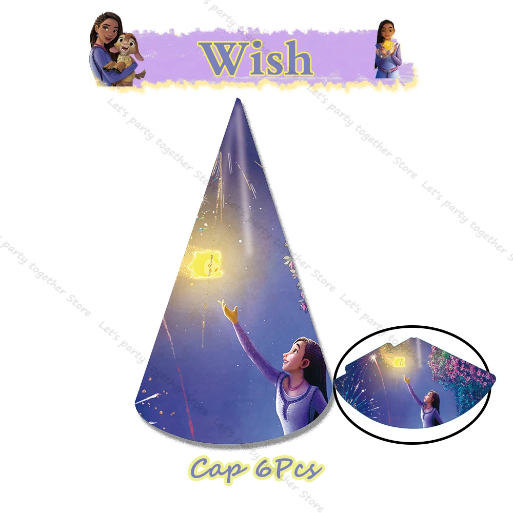 Disney Star Wish Asha Princess Girl Birthday Party Decorative Anime Figures DIY Gift Party Supplies Tableware Foil Ballon Famliy