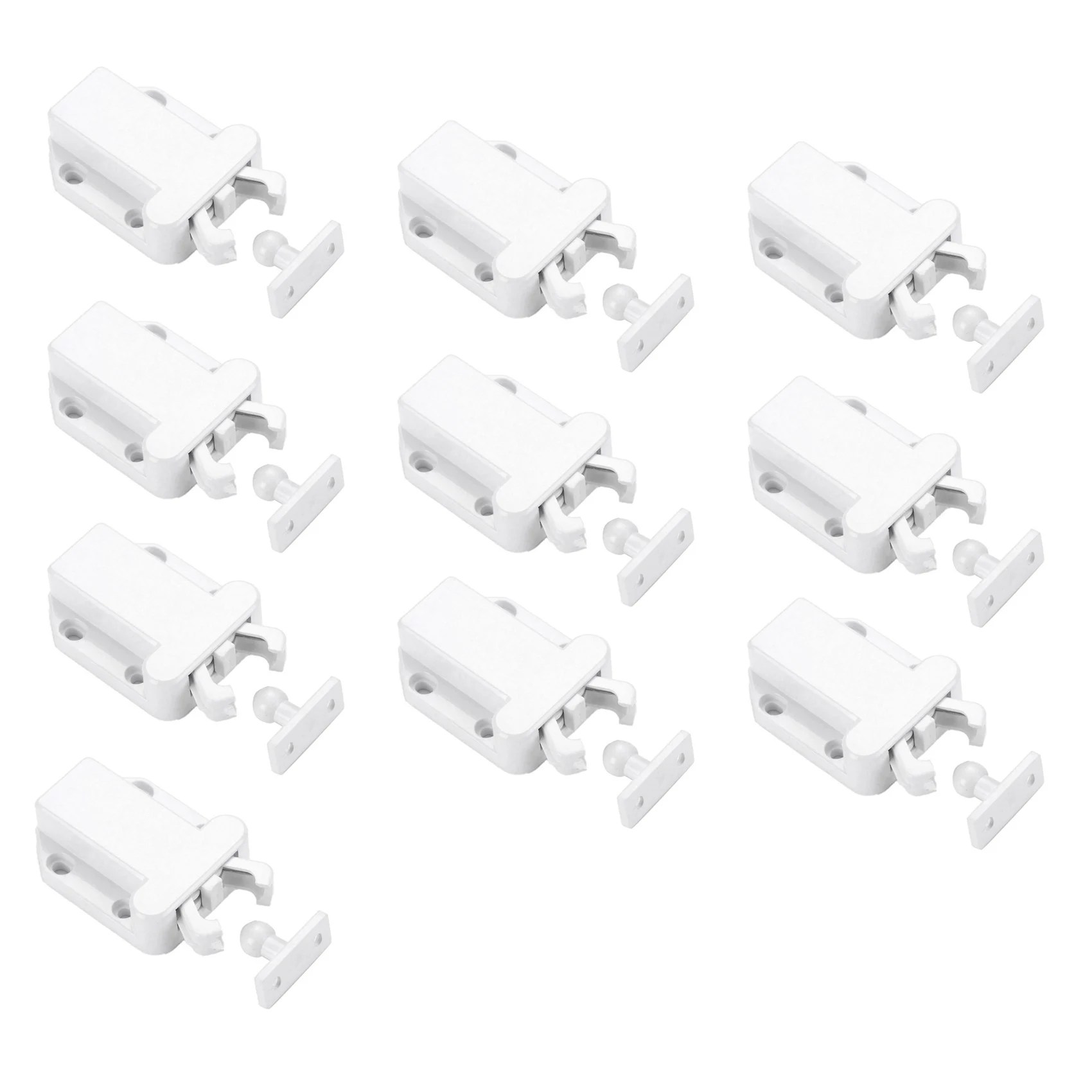 10Pcs Cute Beetle Shape Cabinets Door Rebounder Cupboard Contact Release Latches Push Open Catches Doors Latches White