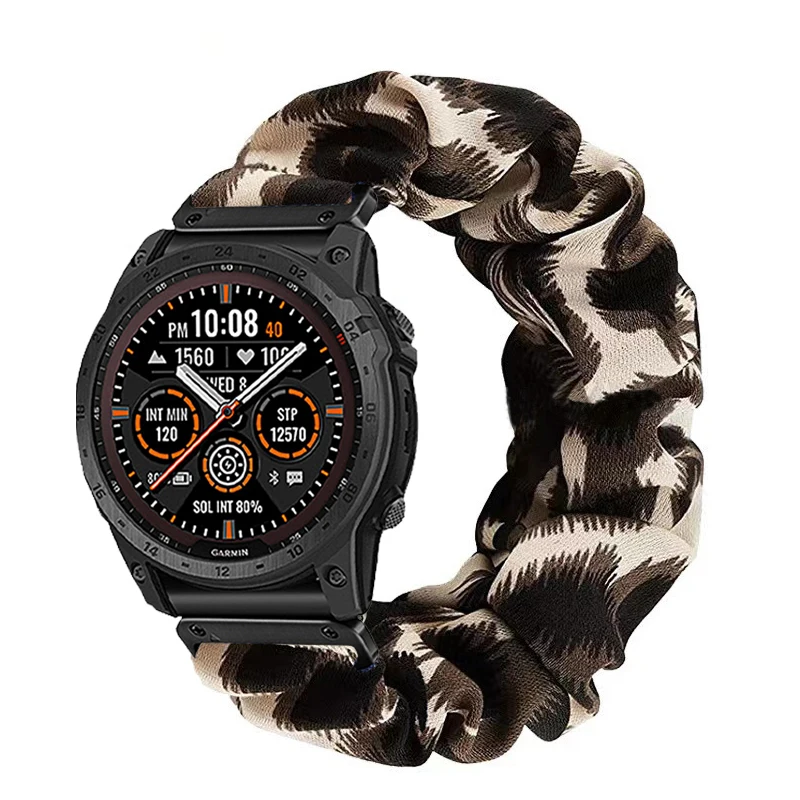 Bracelet élastique Scrunchie pour montre Garmin, bracelet AMOLED, Endflats 2, 3, 004, S70, 42mm, 20mm, 22mm, 26mm, Fenix 5, 6, 6S, 7 Pro, 7S, 7X, 8, 43, 47, 51